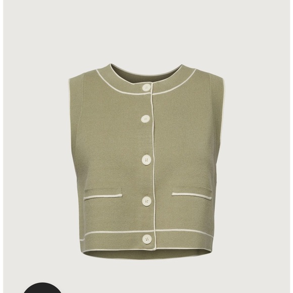 Button Up Sweater Vest - Tea and Cream - Picture 5 of 5